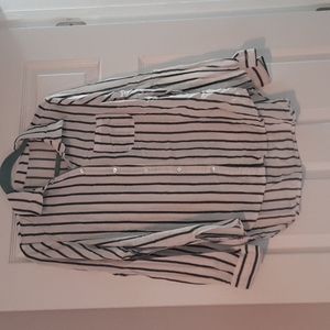 Vertical Stripe Button Down Shirt